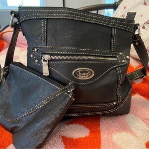 b.o.c. Black Crossbody Bag with Detachable Wristlet Pouch